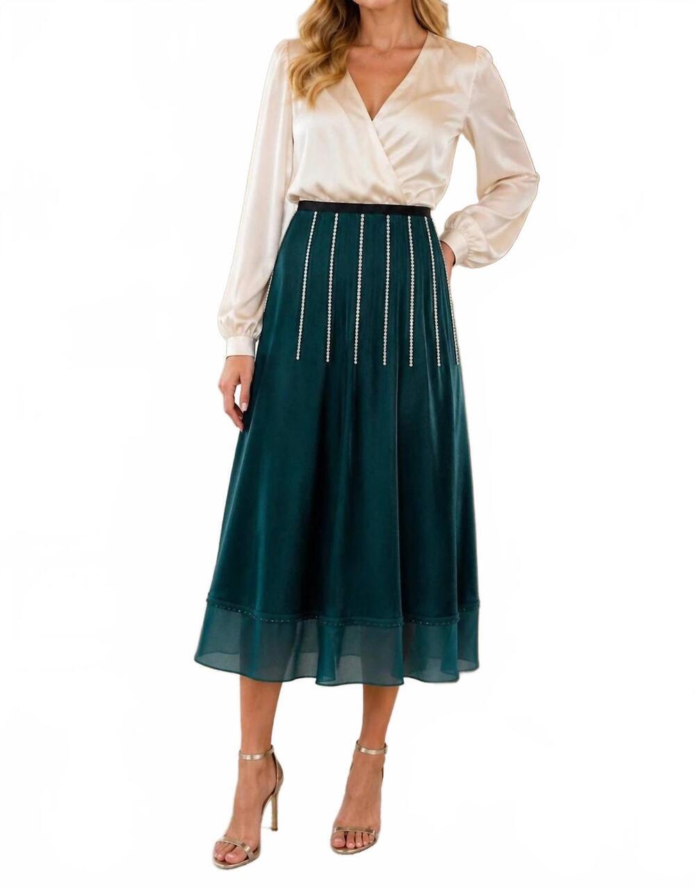 NEW 3.1 PHILLIP LIM satin skirt in green